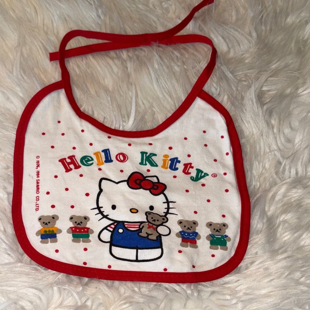 Hello Kitty Red and White Polka vintage Dot Bib
